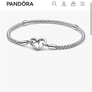 Pandora Silver Interlocking Heart Bracelet
